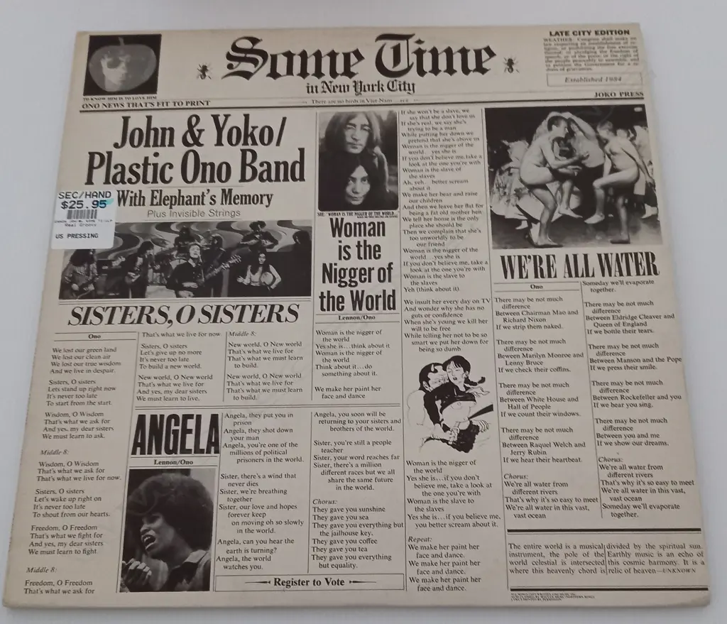The Plastic Ono Band, Some Time In New York City, (Double Album) Image 1++